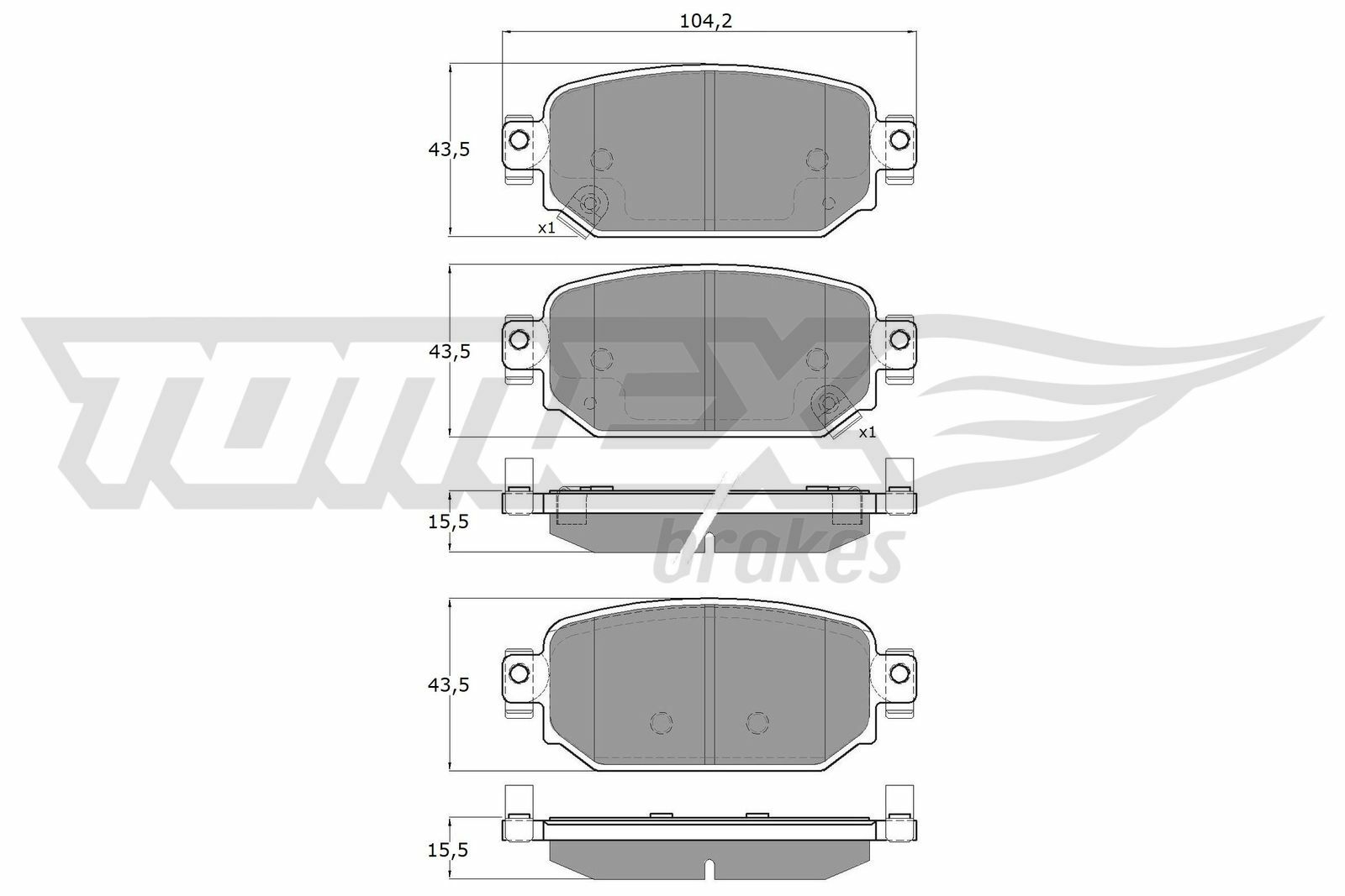 Sada brzdových platničiek kotúčovej brzdy TOMEX Brakes